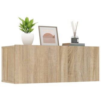 Tv-meubels 2 st 80x30x30 cm bewerkt hout sonoma eikenkleurig 4