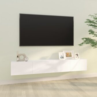 Tv-wandmeubels 2 st 100x30x30 cm bewerkt hout wit 1