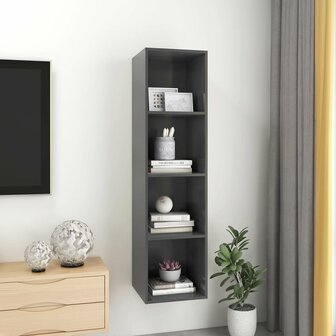 Tv-wandmeubel 37x37x142,5 cm bewerkt hout grijs 6