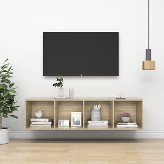 Tv-wandmeubel 37x37x142,5 cm bewerkt hout sonoma eikenkleurig 1