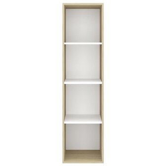 Tv-wandmeubel 37x37x142,5 cm bewerkt hout sonoma eikenkleur wit 4