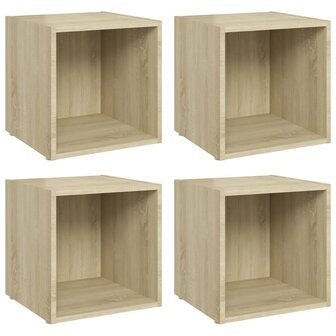 Tv-meubelen 4 st 37x35x37 cm bewerkt hout sonoma eikenkleurig 2