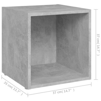 Tv-meubelen 4 st 37x35x37 cm bewerkt hout betongrijs 8