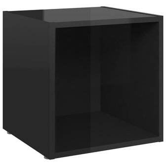 Tv-meubelen 2 st 37x35x37 cm bewerkt hout hoogglans zwart 3