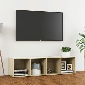 Tv-meubel 142,5x35x36,5 cm bewerkt hout sonoma eikenkleurig 1