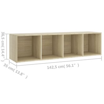 Tv-meubel 142,5x35x36,5 cm bewerkt hout sonoma eikenkleurig 9