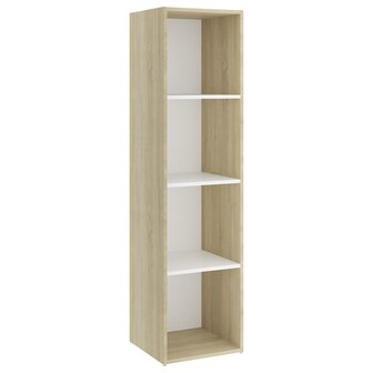 Tv-meubel 142,5x35x36,5 cm bewerkt hout wit sonoma eikenkleurig 7