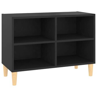 Tv-meubel met massief houten poten 69,5x30x50 cm zwart 2