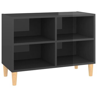 Tv-meubel met houten poten 69,5x30x50 cm hoogglans grijs 2