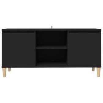 Tv-meubel met massief houten poten 103,5x35x50 cm zwart 5