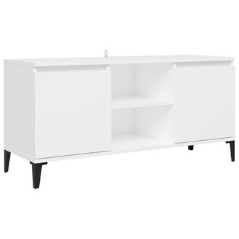 Tv-meubel met metalen poten 103,5x35x50 cm wit 2