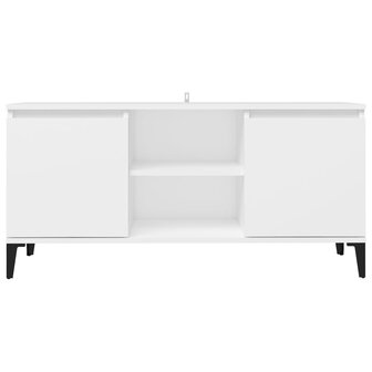 Tv-meubel met metalen poten 103,5x35x50 cm wit 5