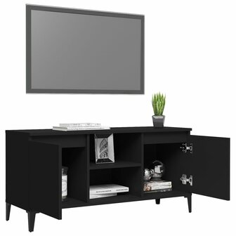 Tv-meubel met metalen poten 103,5x35x50 cm zwart 4