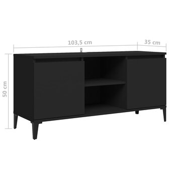 Tv-meubel met metalen poten 103,5x35x50 cm zwart 8