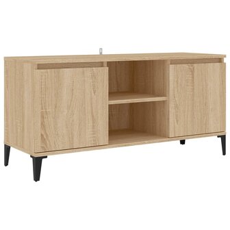 Tv-meubel met metalen poten 103,5x35x50 cm sonoma eikenkleurig 2