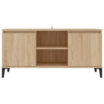 Tv-meubel met metalen poten 103,5x35x50 cm sonoma eikenkleurig 5