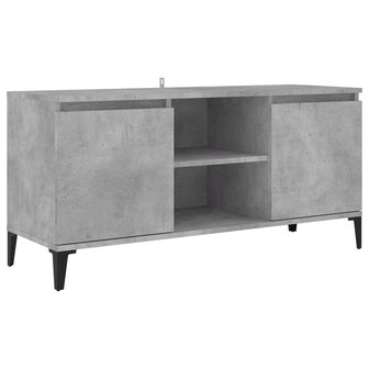 Tv-meubel met metalen poten 103,5x35x50 cm betongrijs 2