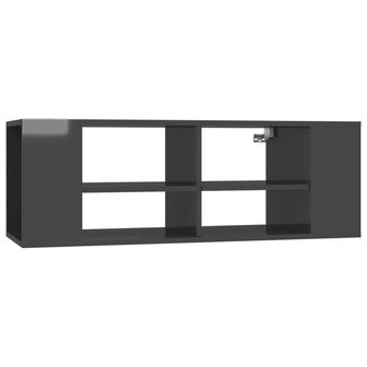 Tv-wandmeubel 102x35x35 cm bewerkt hout hoogglans grijs 2