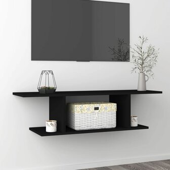 Tv-wandmeubel 103x30x26,5 cm zwart 1