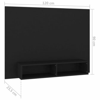 Tv-wandmeubel 120x23,5x90 cm bewerkt hout zwart 7