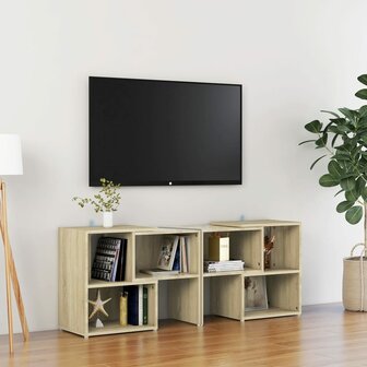 Tv-meubel 104x30x52 cm bewerkt hout sonoma eikenkleurig 1