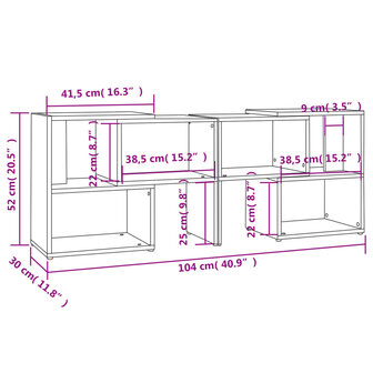 Tv-meubel 104x30x52 cm bewerkt hout hoogglans zwart 7