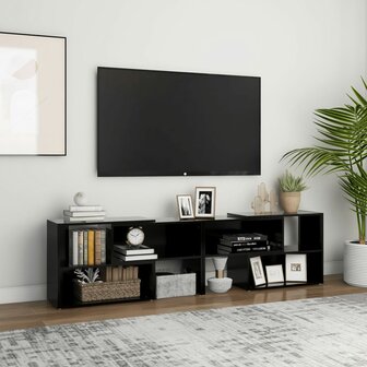 Tv-meubel 149x30x52 cm bewerkt hout zwart 1