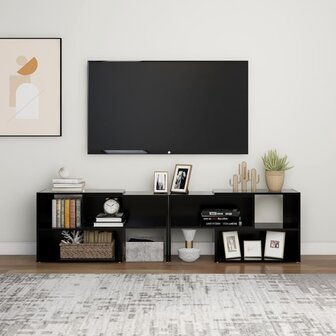 Tv-meubel 149x30x52 cm bewerkt hout zwart 3