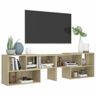 Tv-meubel 149x30x52 cm bewerkt hout sonoma eikenkleurig 4