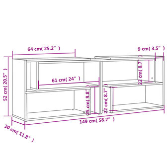 Tv-meubel 149x30x52 cm bewerkt hout sonoma eikenkleurig 8