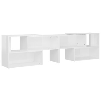 Tv-meubel 149x30x52 cm bewerkt hout hoogglans wit 2