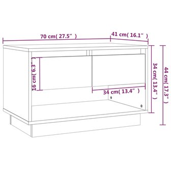 Tv-meubel 40x41x44 cm bewerkt hout wit 9