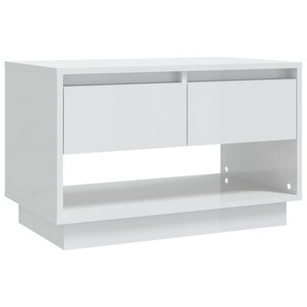 Tv-meubel 70x41x44 cm bewerkt hout hoogglans wit 2