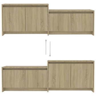 Tv-meubel 146,5x35x50 cm bewerkt hout sonoma eikenkleurig 5