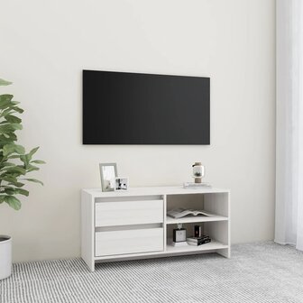 Tv-meubel 80x31x39 cm massief grenenhout wit 1