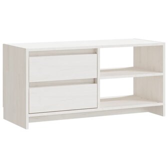 Tv-meubel 80x31x39 cm massief grenenhout wit 2