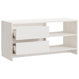 Tv-meubel 80x31x39 cm massief grenenhout wit 8