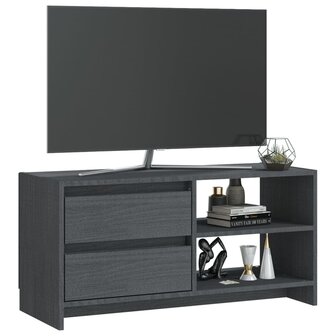 Tv-meubel 80x31x39 cm massief grenenhout grijs 4