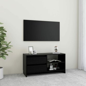 Tv-meubel 80x31x39 cm massief grenenhout zwart 1