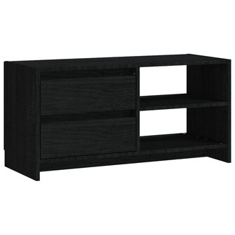 Tv-meubel 80x31x39 cm massief grenenhout zwart 2