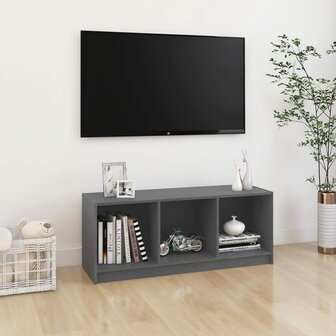 Tv-meubel 104x33x41 cm massief grenenhout grijs 1