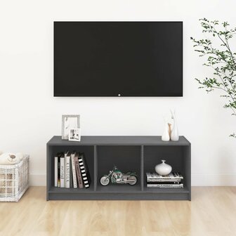 Tv-meubel 104x33x41 cm massief grenenhout grijs 3