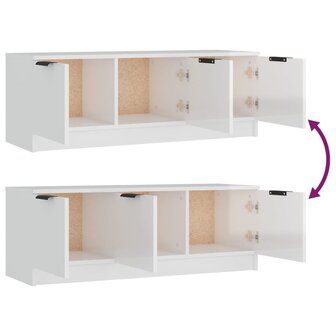 Tv-meubel 102x35x36,5 cm bewerkt hout hoogglans wit 9