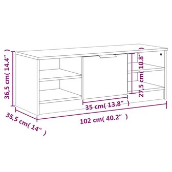 Tv-meubel 102x35,5x36,5 cm bewerkt hout wit 9