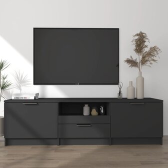 Tv-meubel 140x35x40 cm bewerkt hout zwart 1