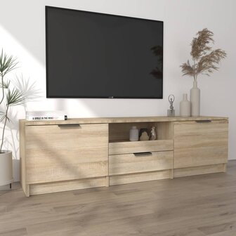 Tv-meubel 140x35x40 cm bewerkt hout sonoma eikenkleurig 3