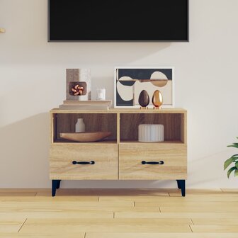 Tv-meubel 80x36x50 cm bewerkt hout sonoma eiken 1