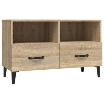 Tv-meubel 80x36x50 cm bewerkt hout sonoma eiken 2