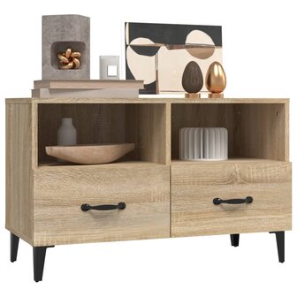 Tv-meubel 80x36x50 cm bewerkt hout sonoma eiken 4