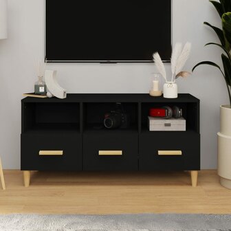 Tv-meubel 102x36x50 cm bewerkt hout zwart 1